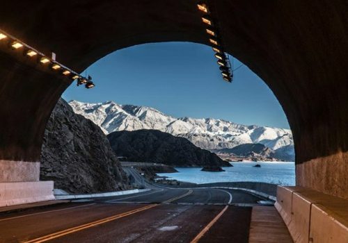 Vista Montaña nevada Tunel Potrerillos